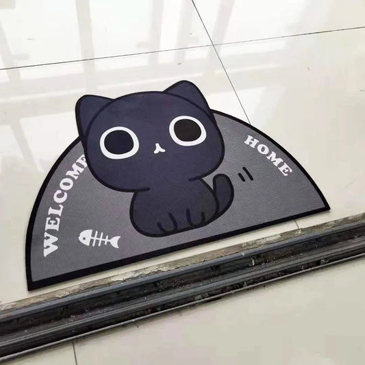 Semicircular Cat Welcome Door Mat