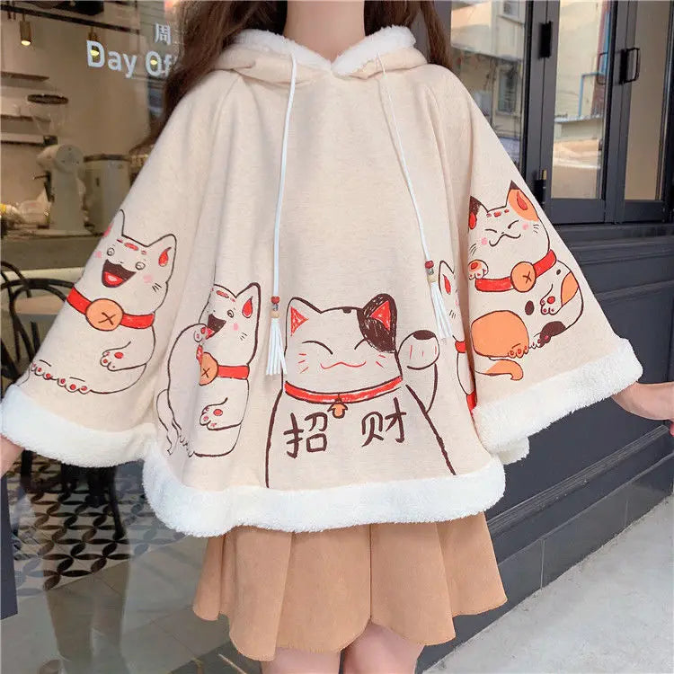 Kawaii Cat Ears Hooded Cloak