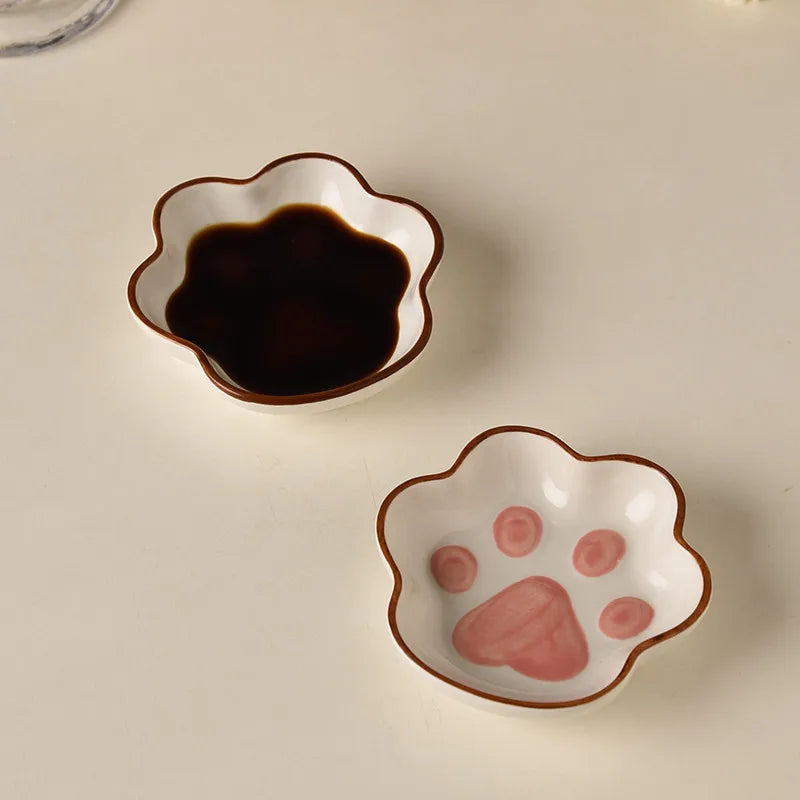 Cat Paw-Shaped Ceramic Dishes