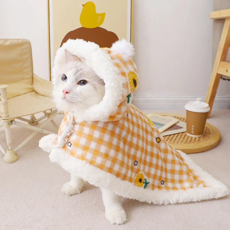 Warm Pet Blanket With Hat