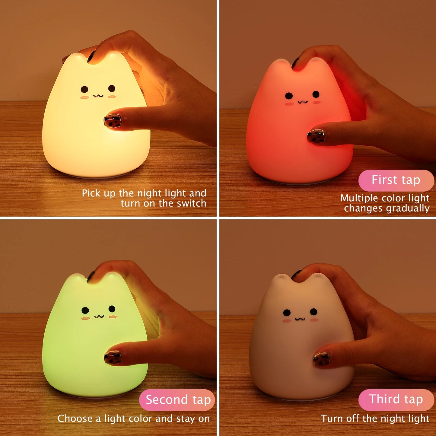 Kawaii Color Changing Cat Lamp