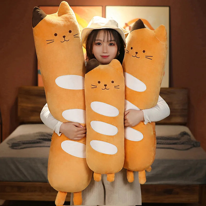 Squishy Baguette Bread Cat Pillow