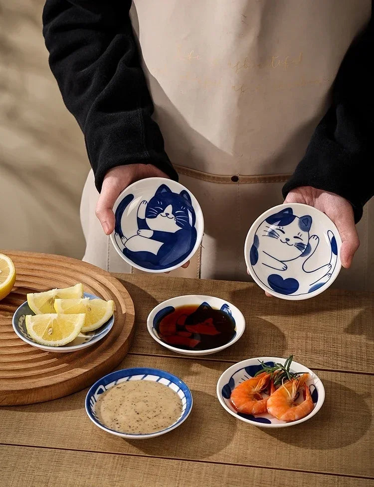 4pcs Japanese Style Ceramic Sauce Dishes