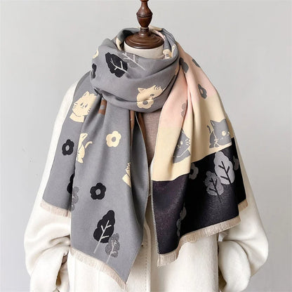 Cat Cashmere Scarf