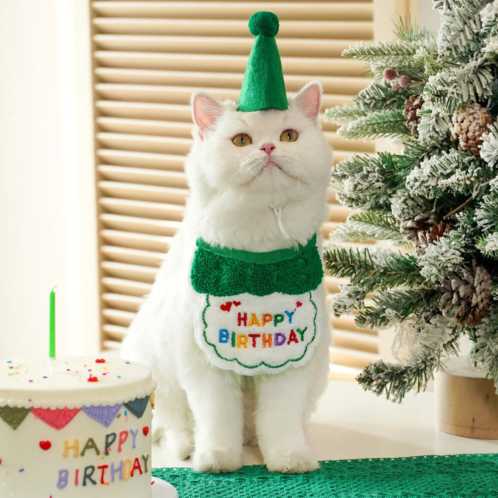 Birthday Hat and Collar Set for Cats