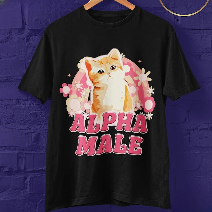 "Alpha Male"Meme Cat T-Shirt