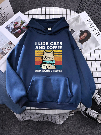 Coffee and Cat Lover Hoodie