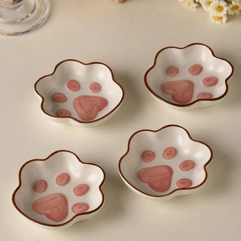 Cat Paw-Shaped Ceramic Dishes