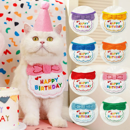 Birthday Hat and Collar Set for Cats