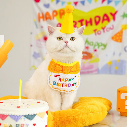 Birthday Hat and Collar Set for Cats