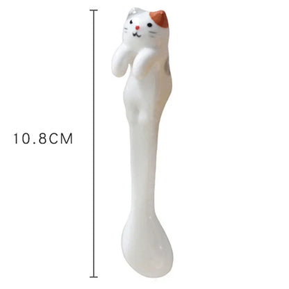 5Pcs Kitty Spoons &Mug Set