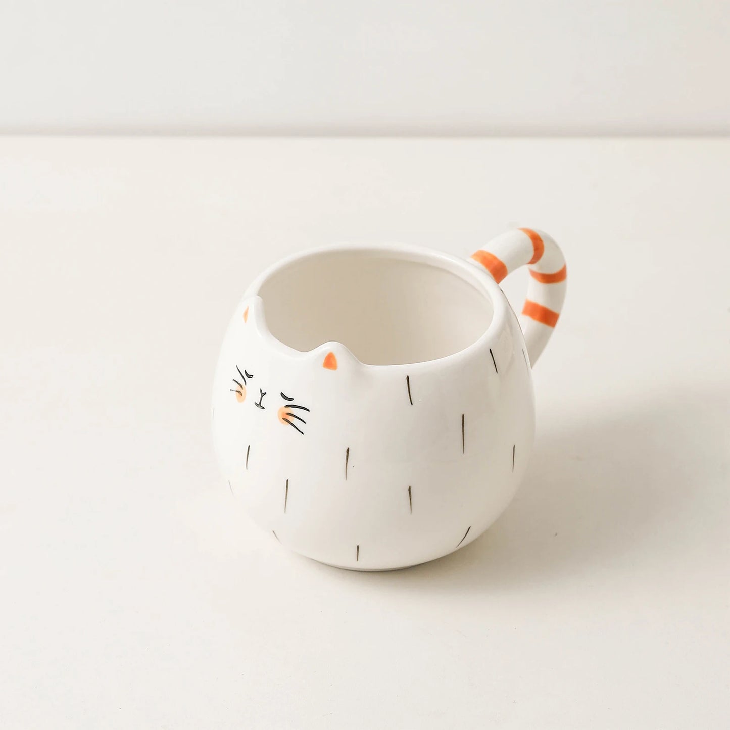 White Cat Ceramic Coffee Cup