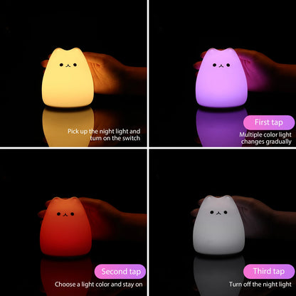 Kawaii Color Changing Cat Lamp