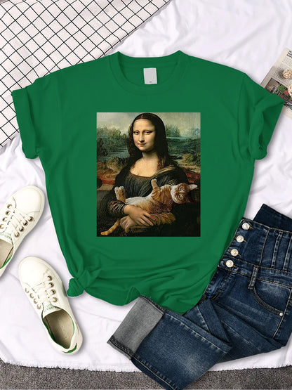 Mona Lisa Cat T-shirt