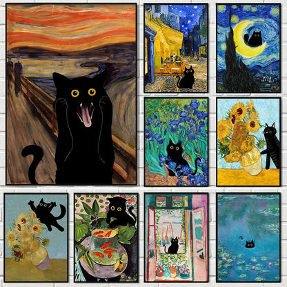 Cute Cat Classical Paintings Prints