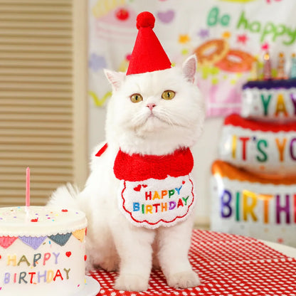 Birthday Hat and Collar Set for Cats