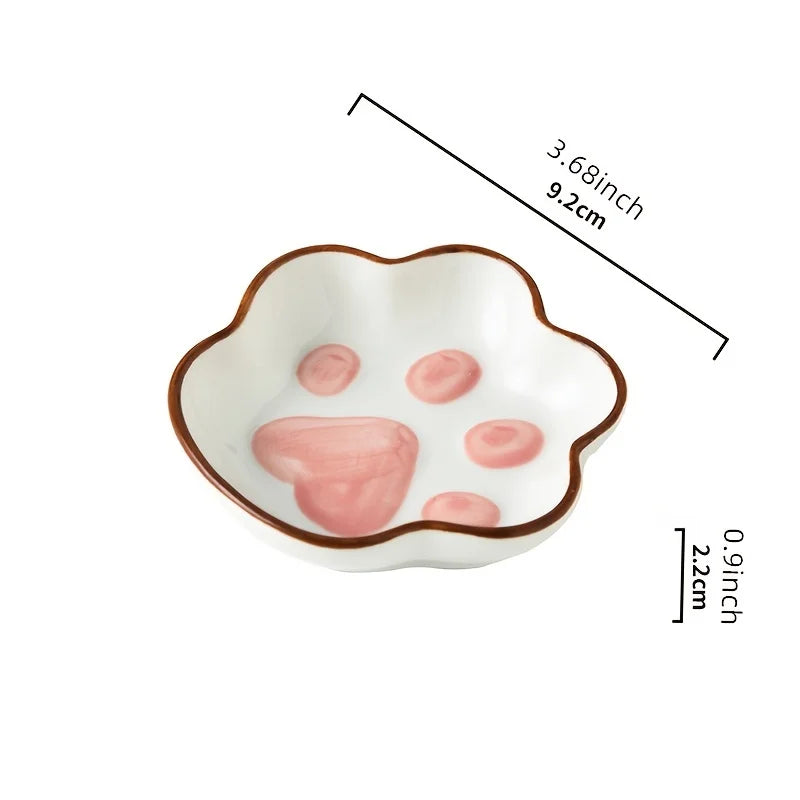 Cat Paw-Shaped Ceramic Dishes