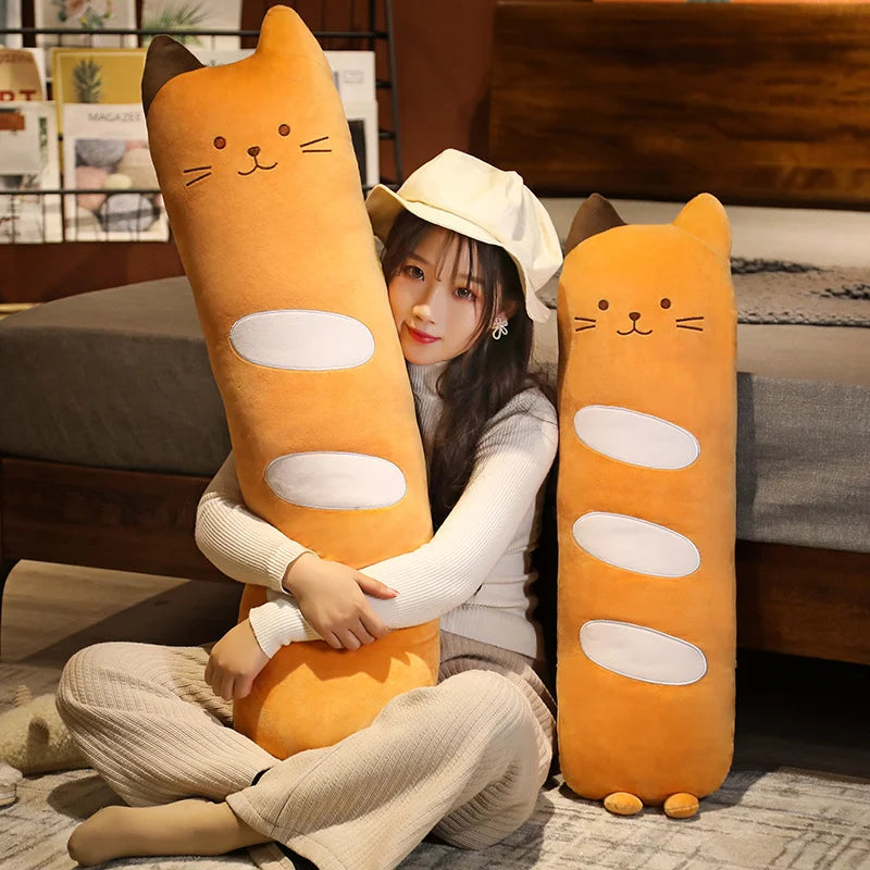 Squishy Baguette Bread Cat Pillow