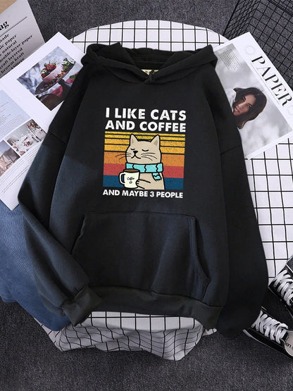 Coffee and Cat Lover Hoodie