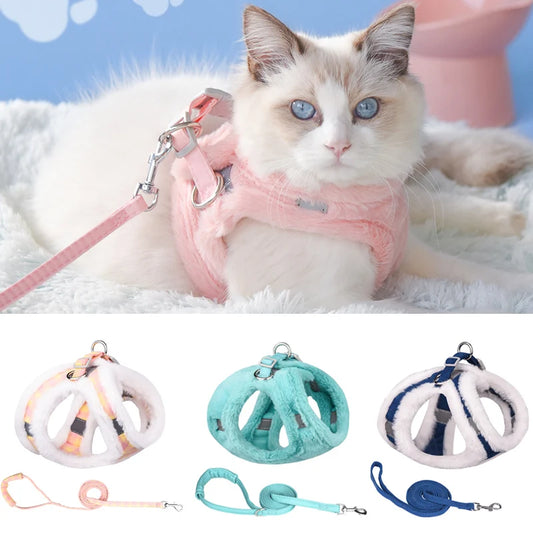 Warm Winter Cat Harness and Leash