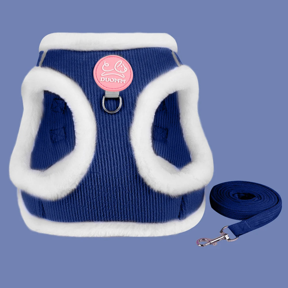 Rabbit Fur Cat Harness and Leash