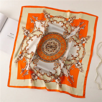 Cat Print Satin Headscarf