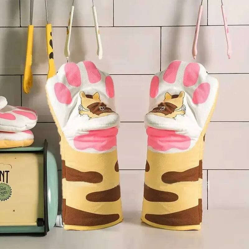 Cat Paws Microwave &Oven Gloves