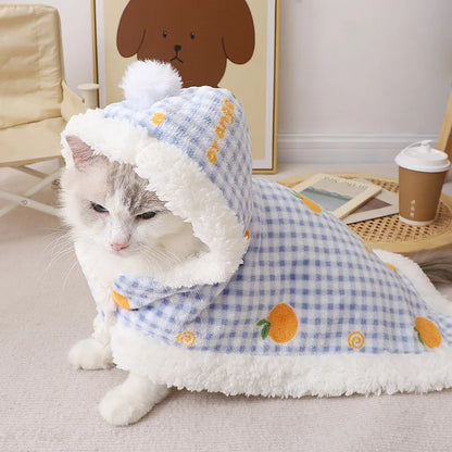 Warm Pet Blanket With Hat