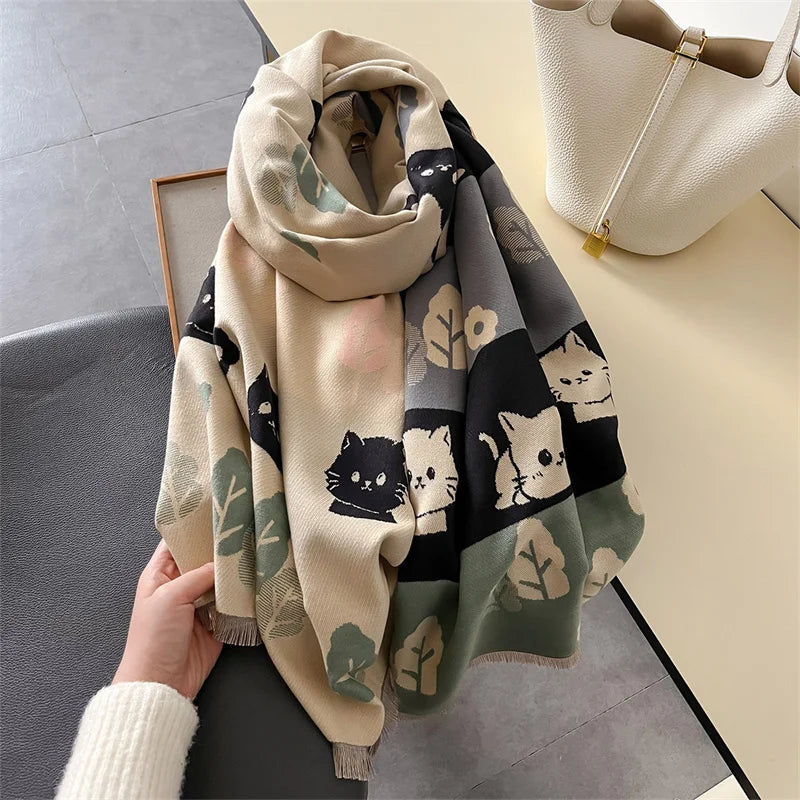 Cat Cashmere Scarf