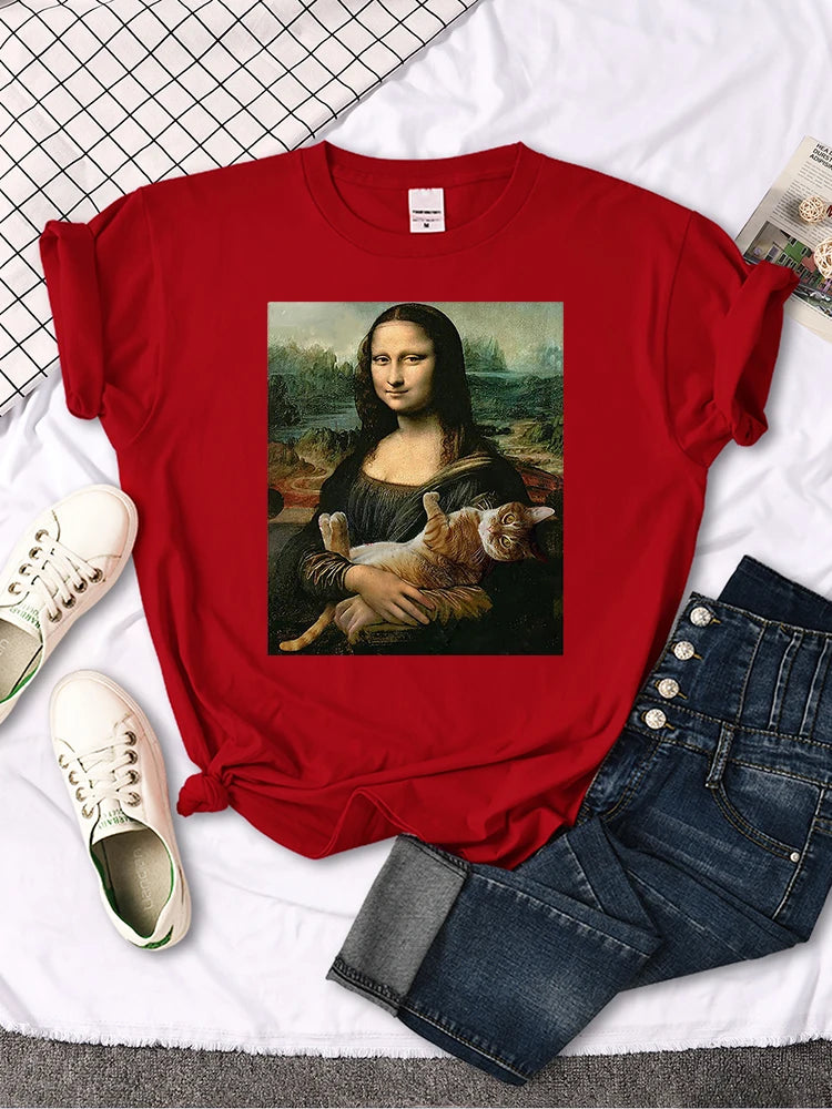 Mona Lisa Cat T-shirt